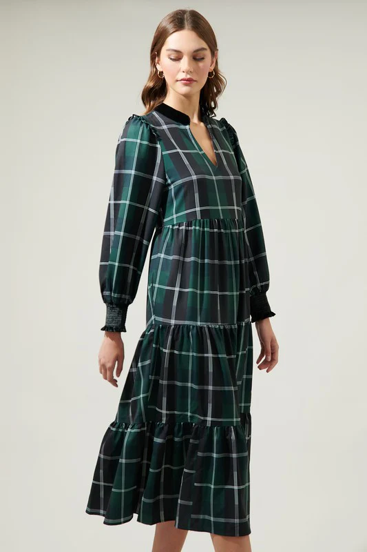 Sweet Beyond Plaid Midi Dress - Image 4