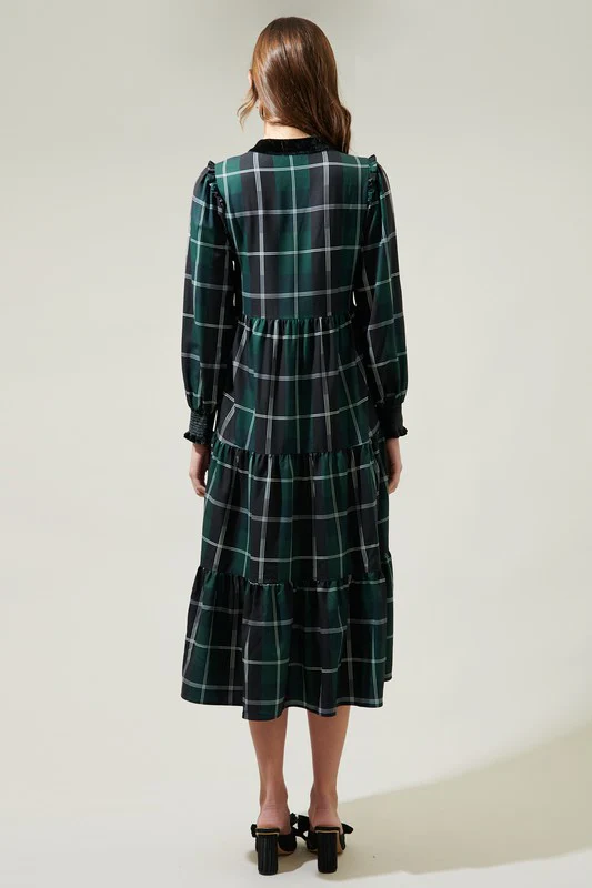 Sweet Beyond Plaid Midi Dress - Image 5