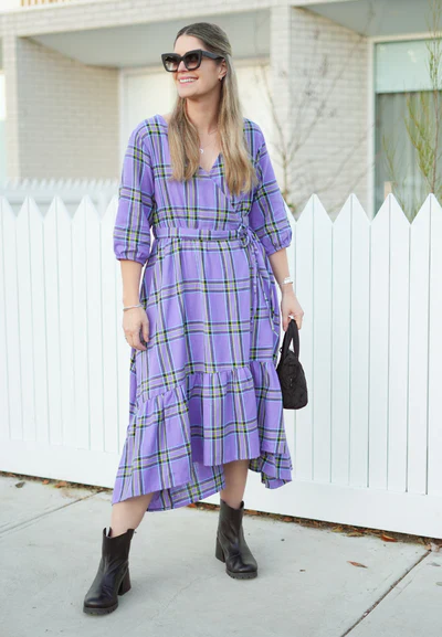 Teddy Wrap Dress in Sweet Pea - Image 3