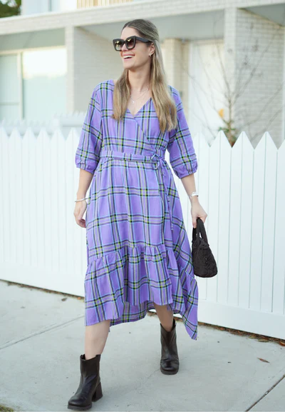 Teddy Wrap Dress in Sweet Pea - Image 4