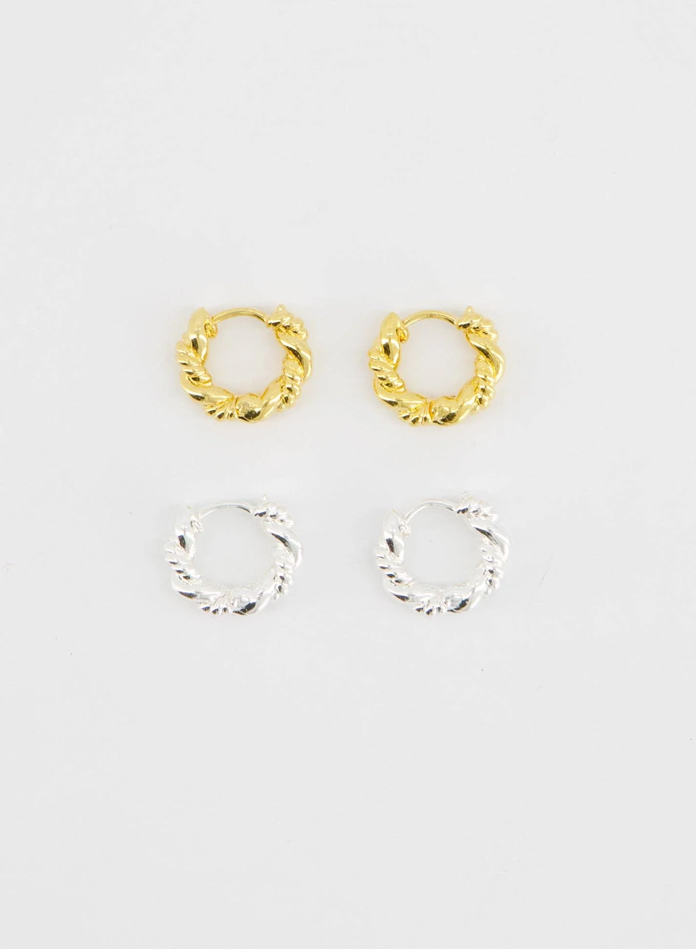 Twist Dual Hoops • Silver - Image 3