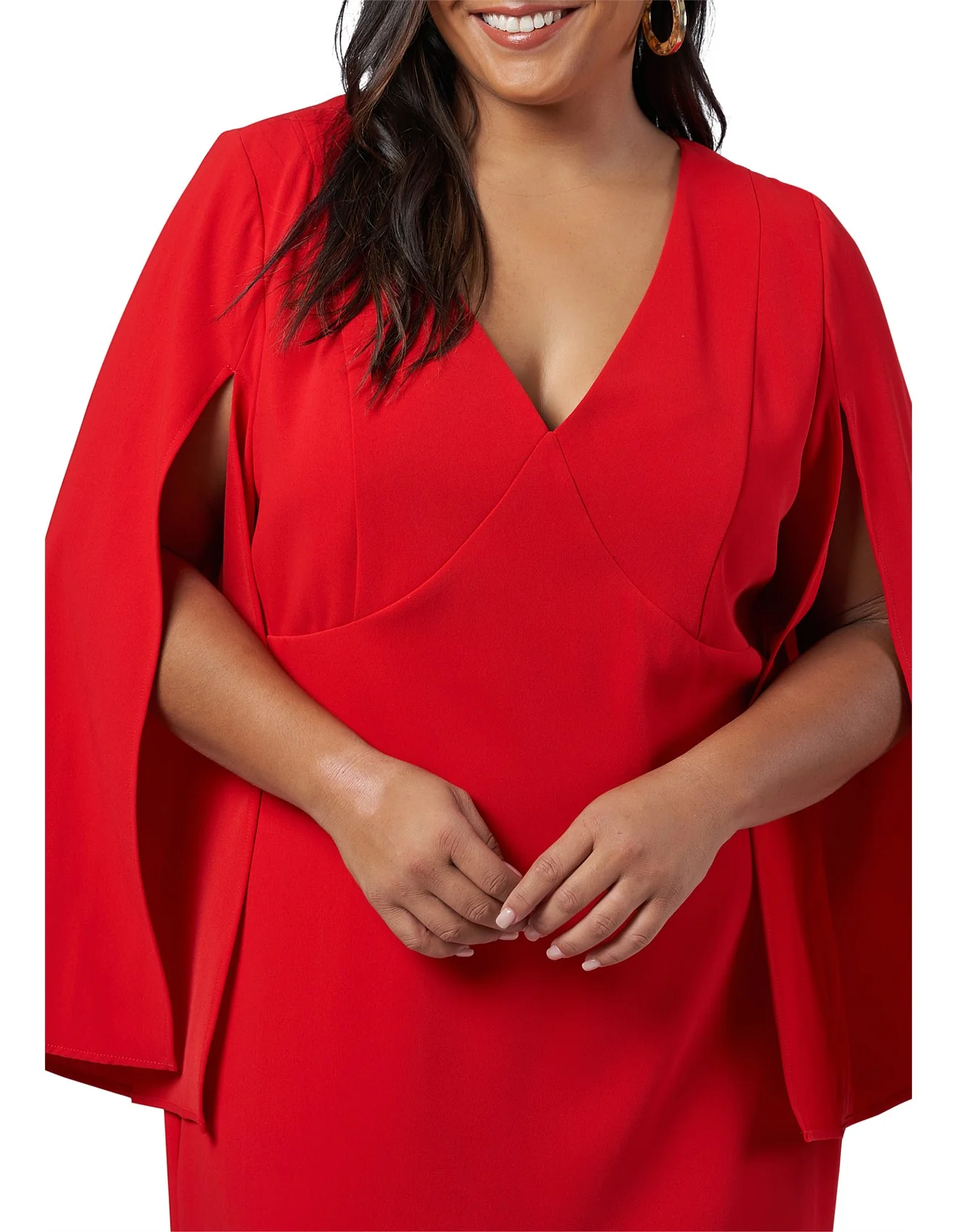 Veda Cape Dress - Red - Image 4