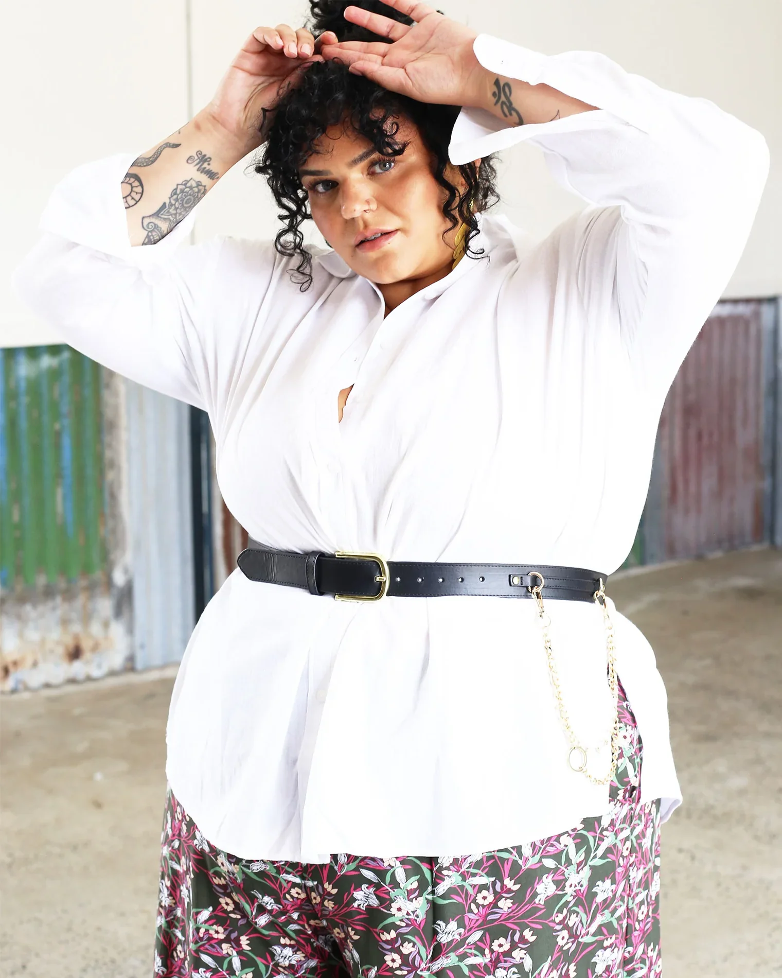 Vegan Chain Belt in Black + Gold - Image 4