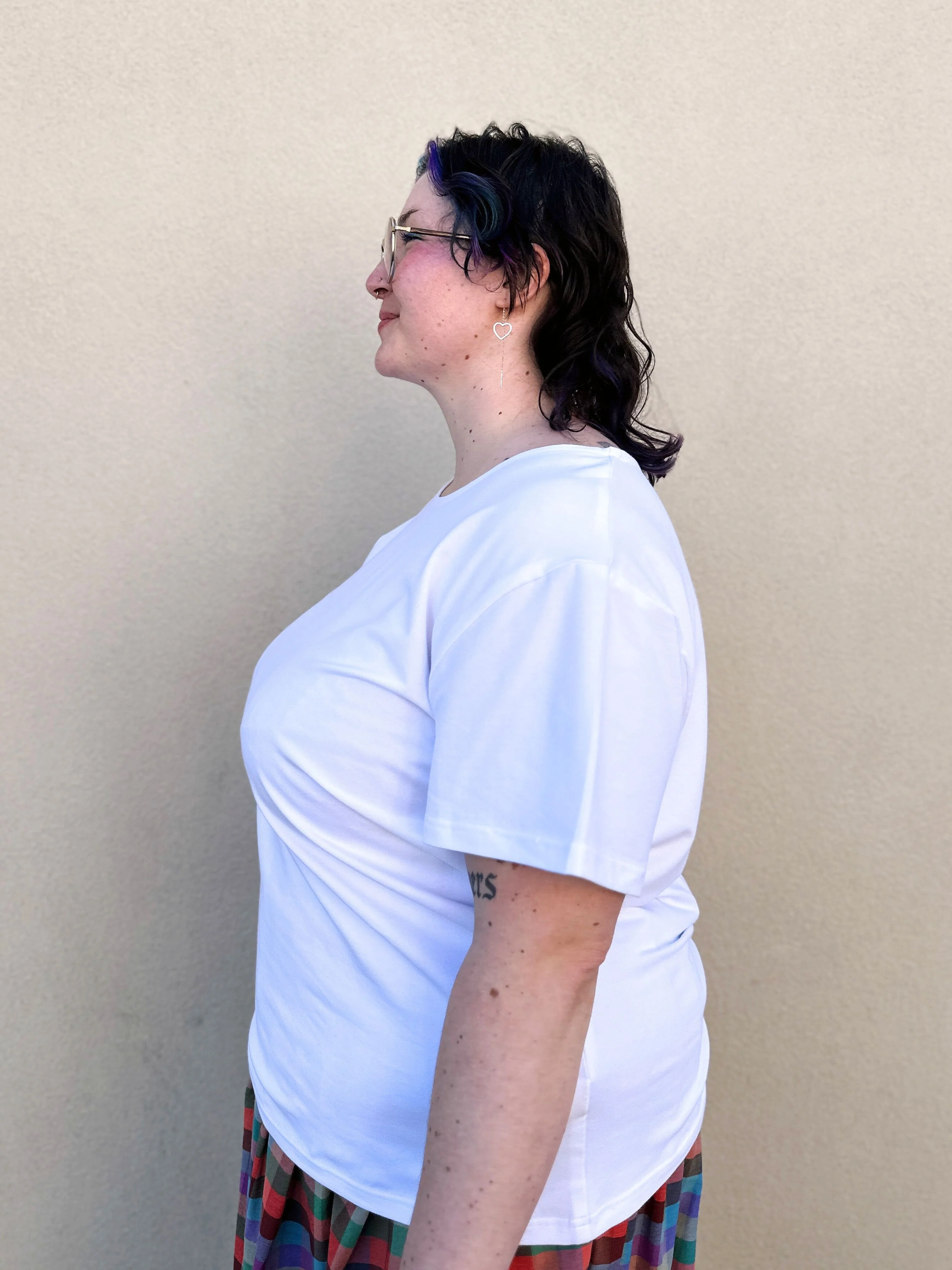 White Scoop Neck Tee - Image 10