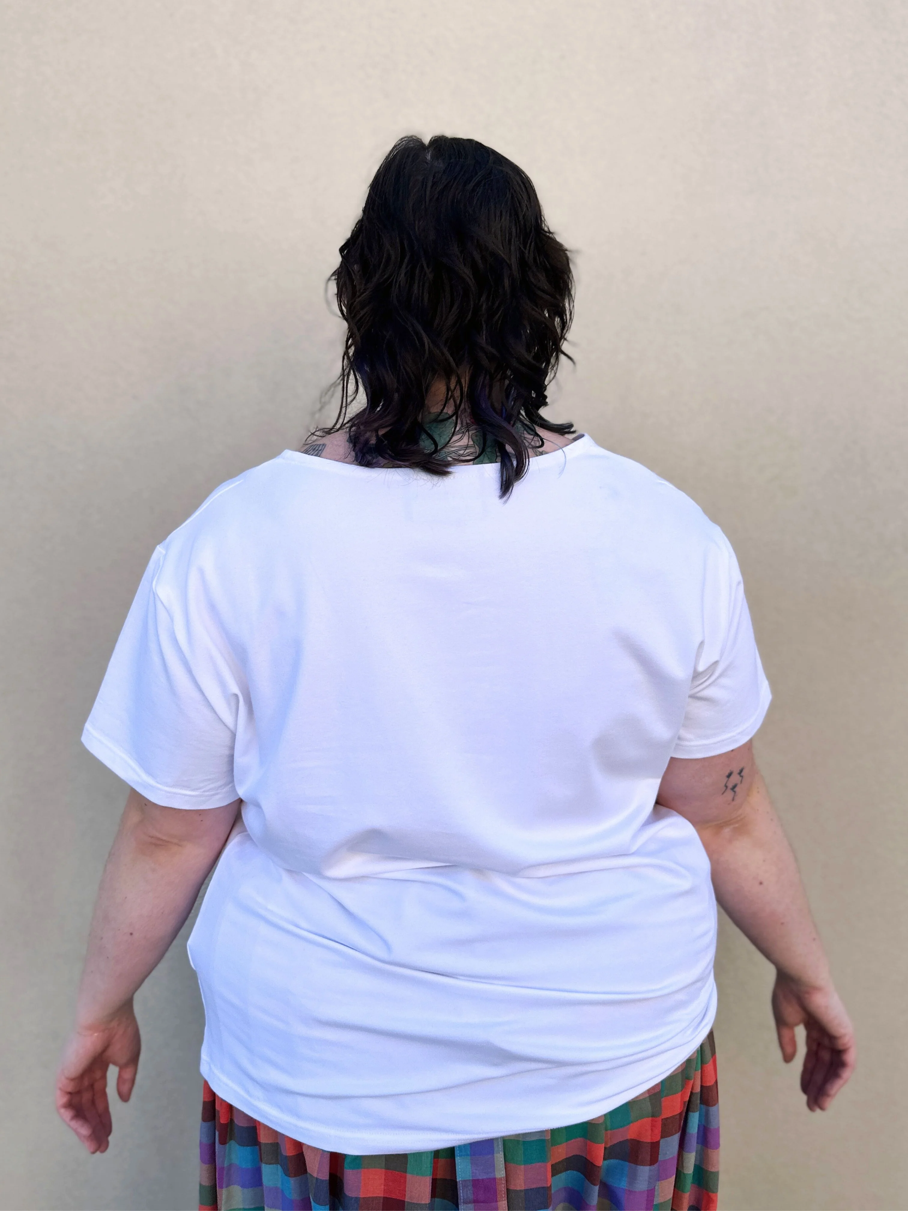White Scoop Neck Tee - Image 12