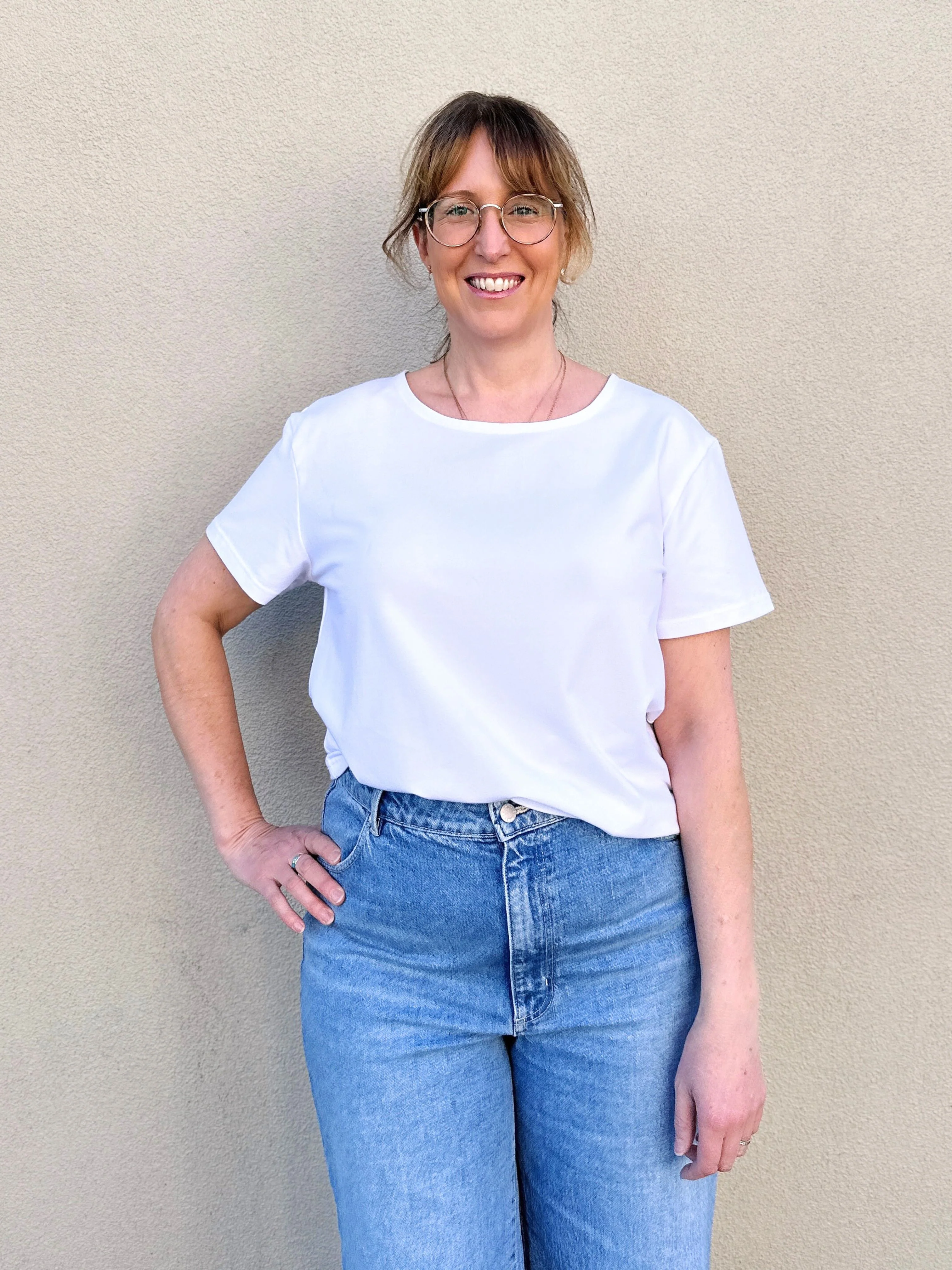 White Scoop Neck Tee - Image 3