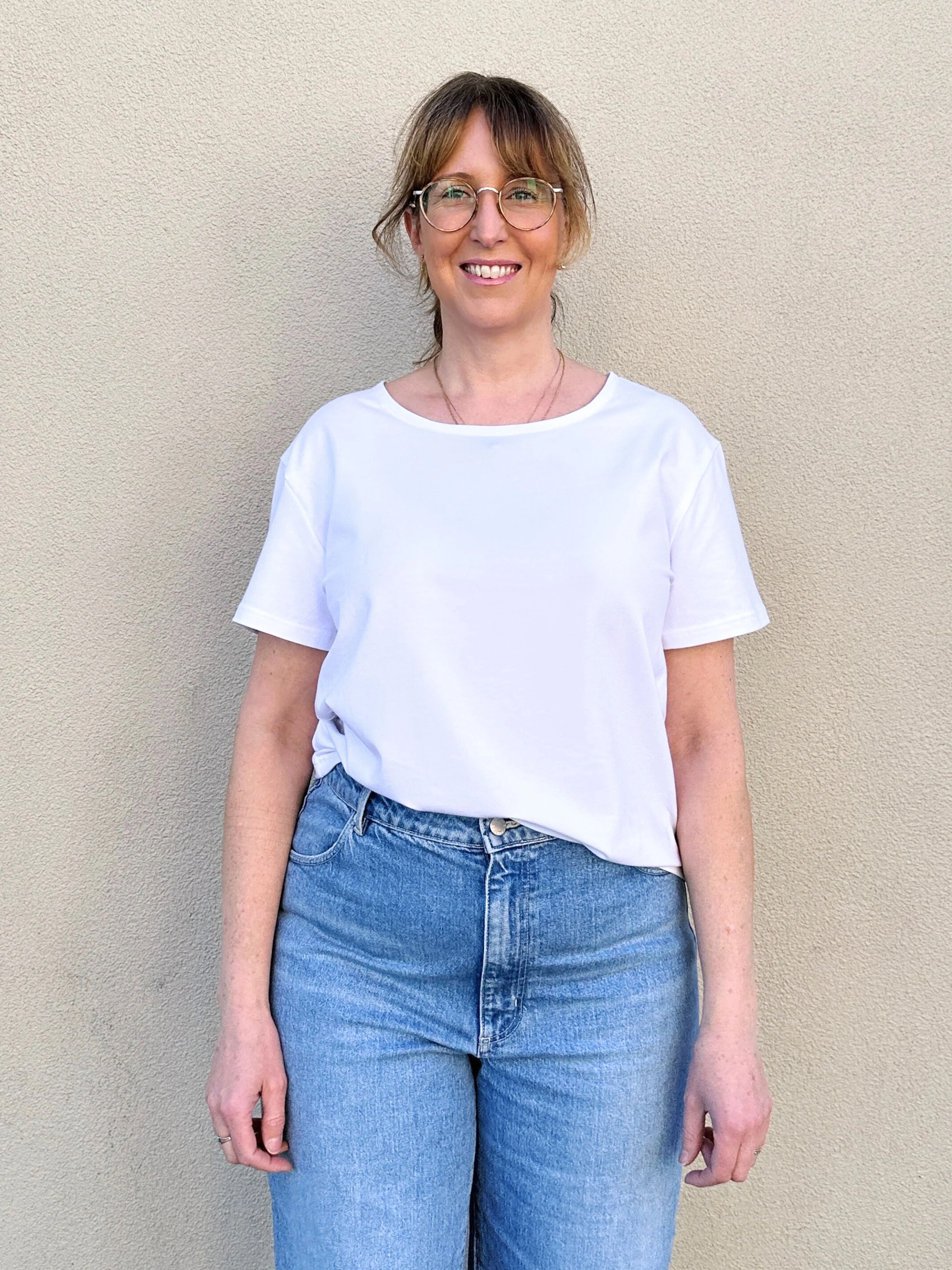 White Scoop Neck Tee - Image 4