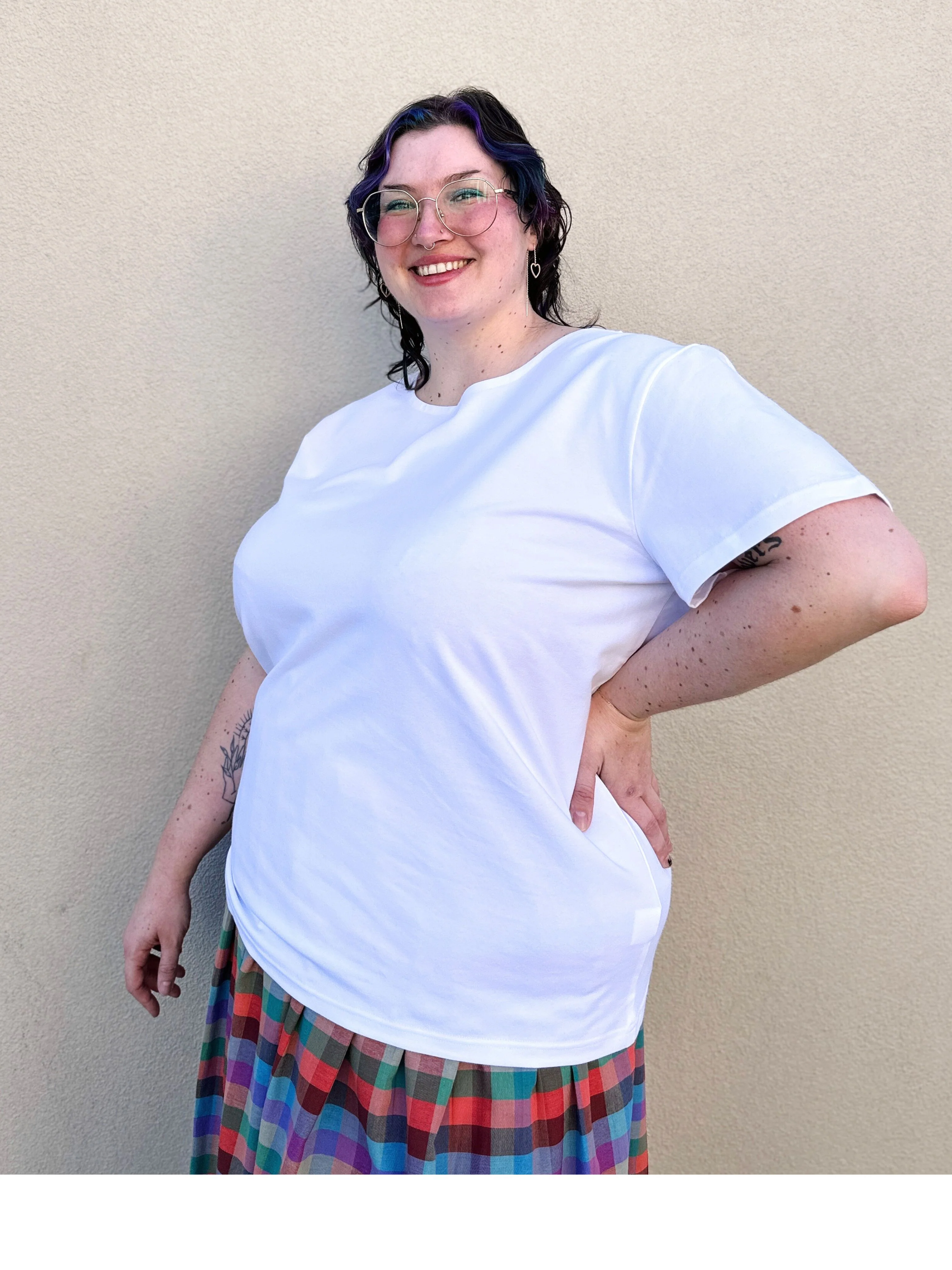 White Scoop Neck Tee - Image 8